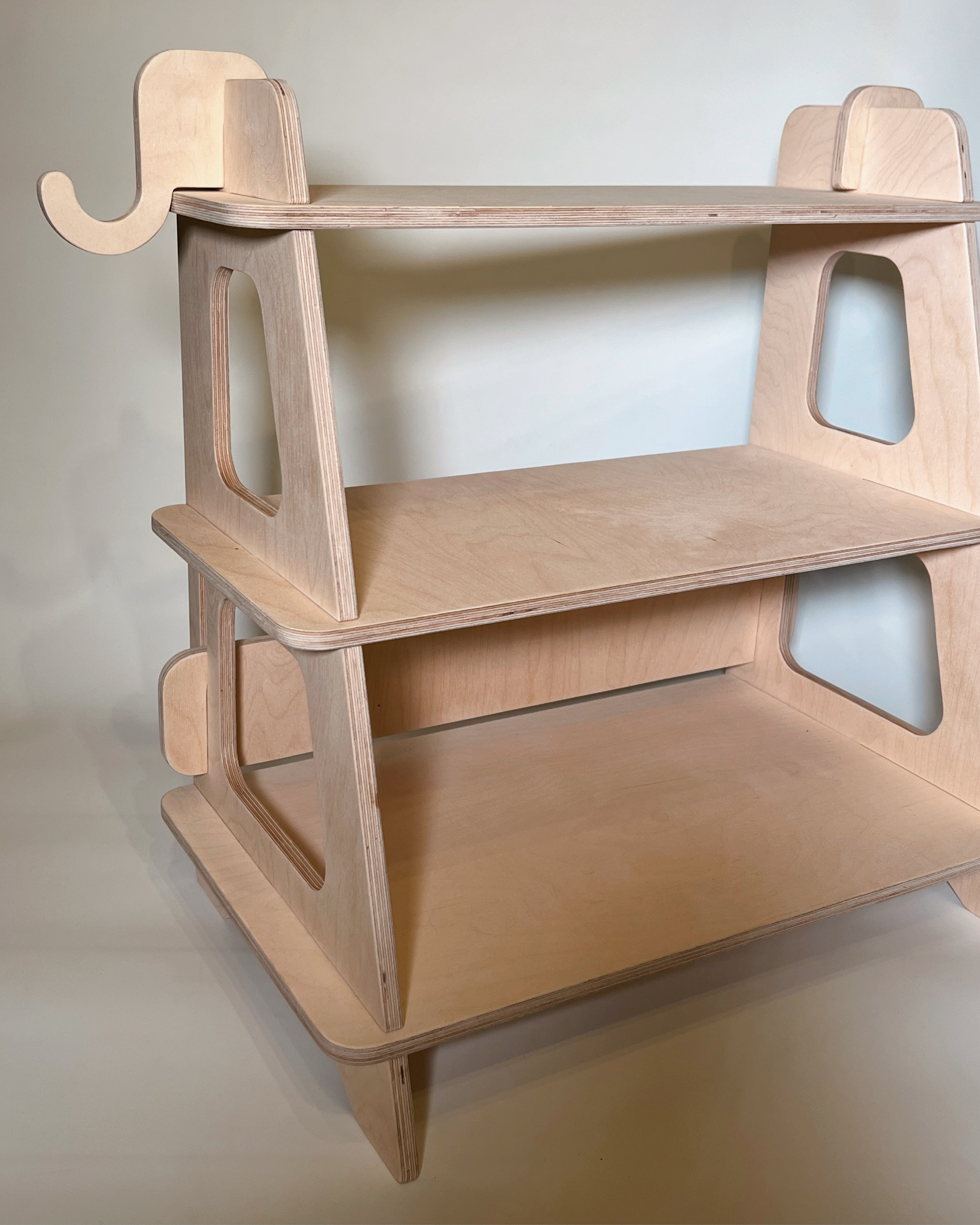 3-Tier Flat-Pack Display Shelves – Baltic Birch Rack w/ Optional Peg Arch & Hooks, Handmade Ohio Craft-Fair And Retail Vendor Stand