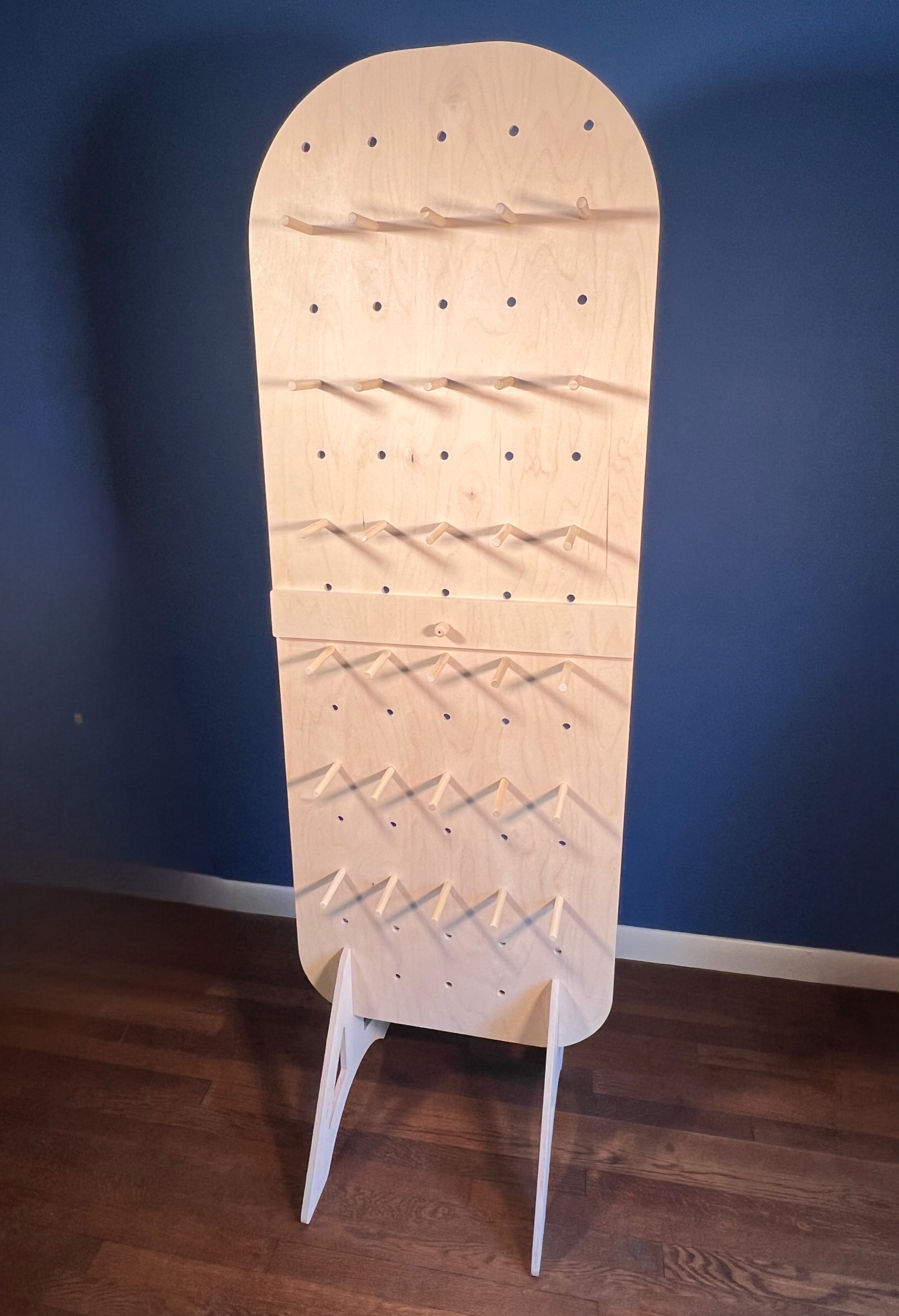 Summit Floor Peg Board – Handmade Wood Display with Pegs, Collapsible Flat-Pack Stand for Craft Fairs, Vendors, and Retail Events