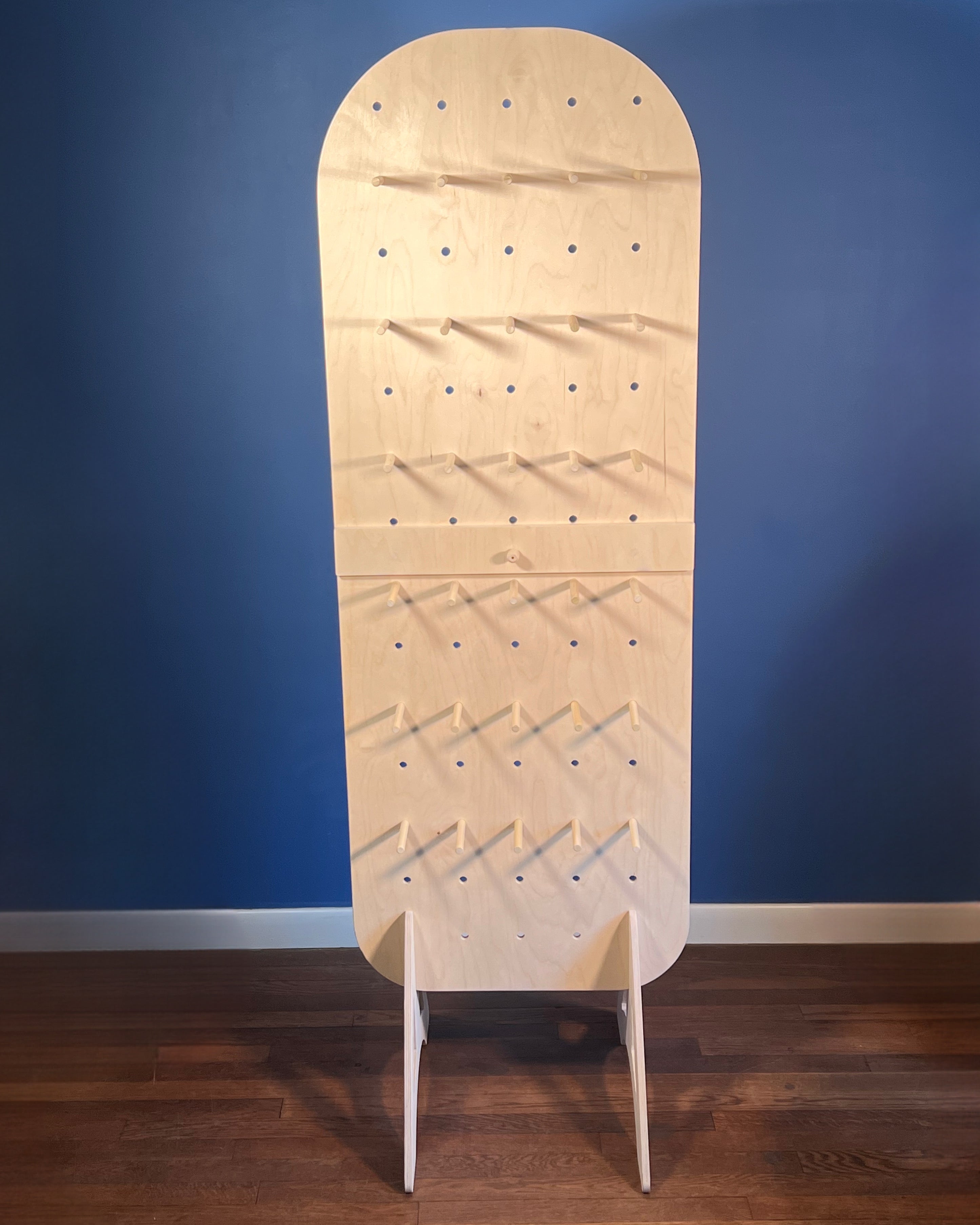 Summit Floor Peg Board – Handmade Wood Display with Pegs, Collapsible Flat-Pack Stand for Craft Fairs, Vendors, and Retail Events