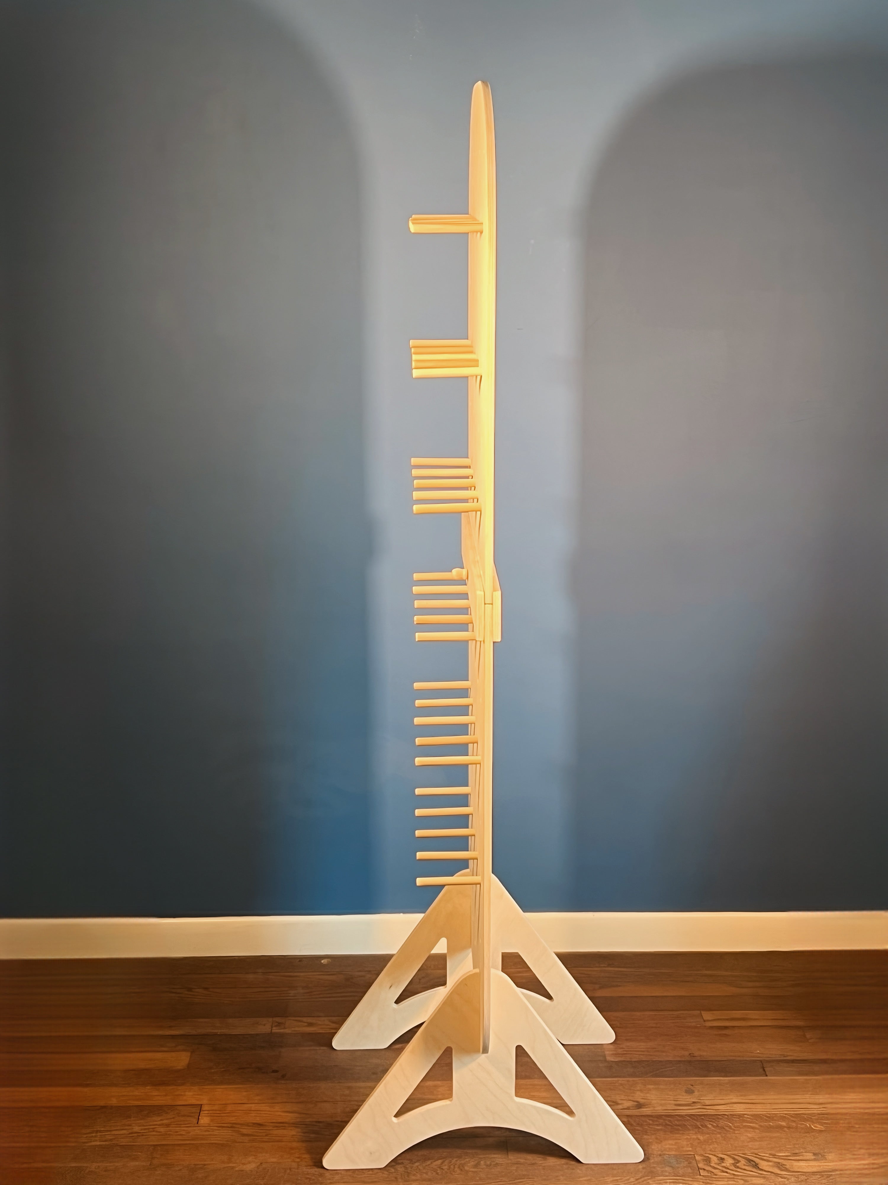 Summit Floor Peg Board – Handmade Wood Display with Pegs, Collapsible Flat-Pack Stand for Craft Fairs, Vendors, and Retail Events