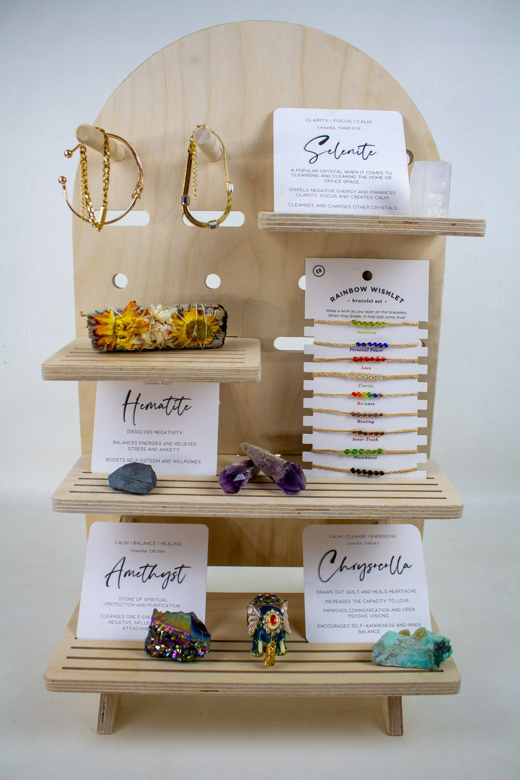 Summit Compact Tabletop Display – Handmade Wood Rack with Shelves & Pegs, Portable Flat-Pack Organizer for Vendors, Craft Fairs and Retail