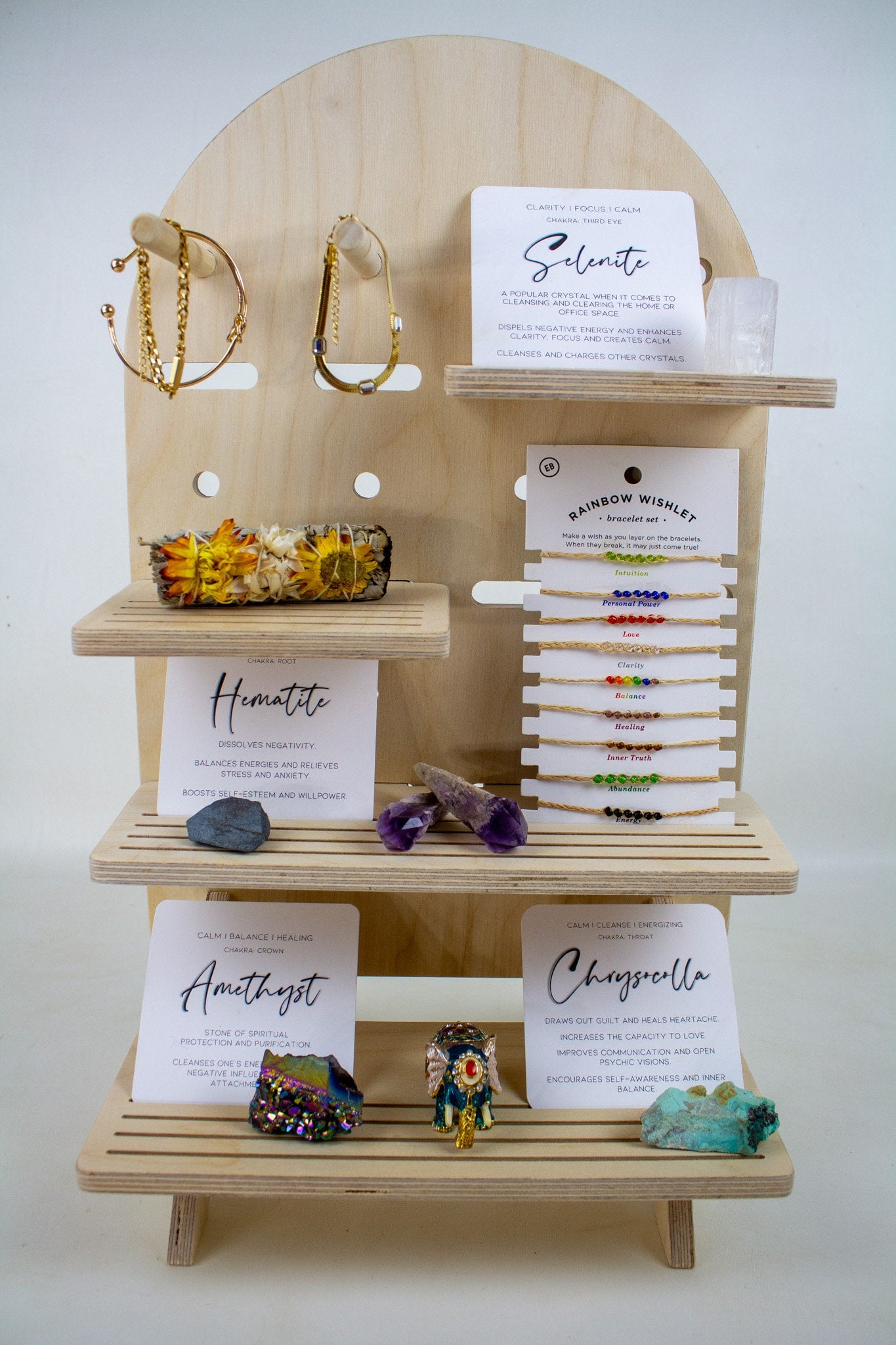 Summit Compact Tabletop Display – Handmade Wood Rack with Shelves & Pegs, Portable Flat-Pack Organizer for Vendors, Craft Fairs and Retail