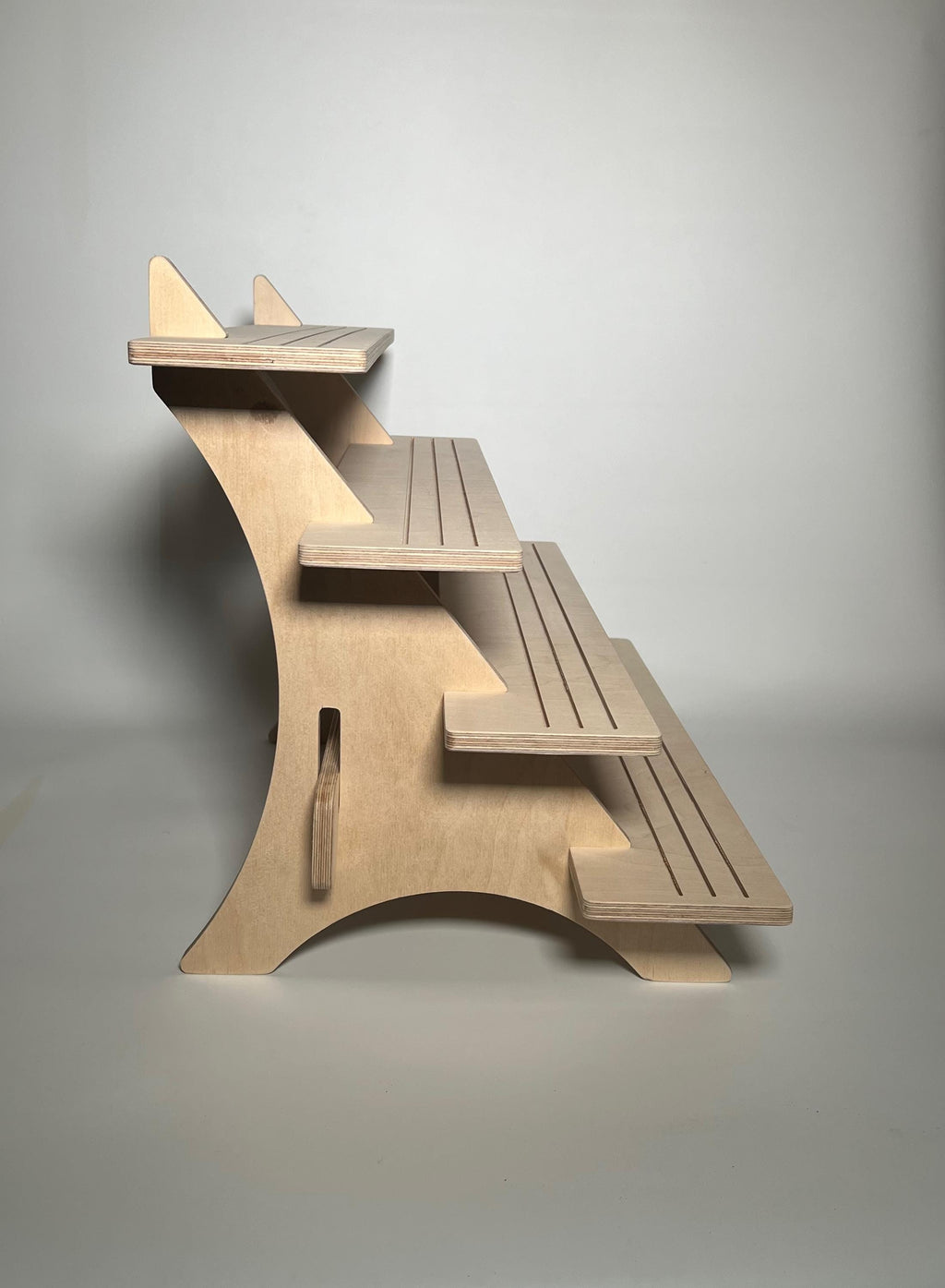 4-Tier Baltic Birch Plywood Vendor & Retail Display Shelf for Craft Fairs, Market Stalls, and Home Organization
