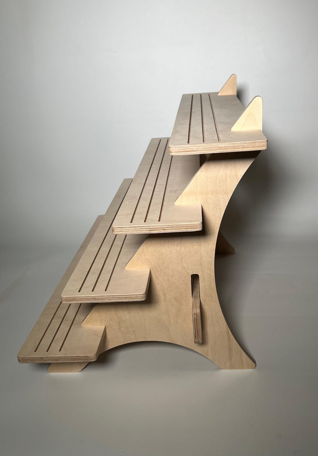 4-Tier Baltic Birch Plywood Vendor & Retail Display Shelf for Craft Fairs, Market Stalls, and Home Organization