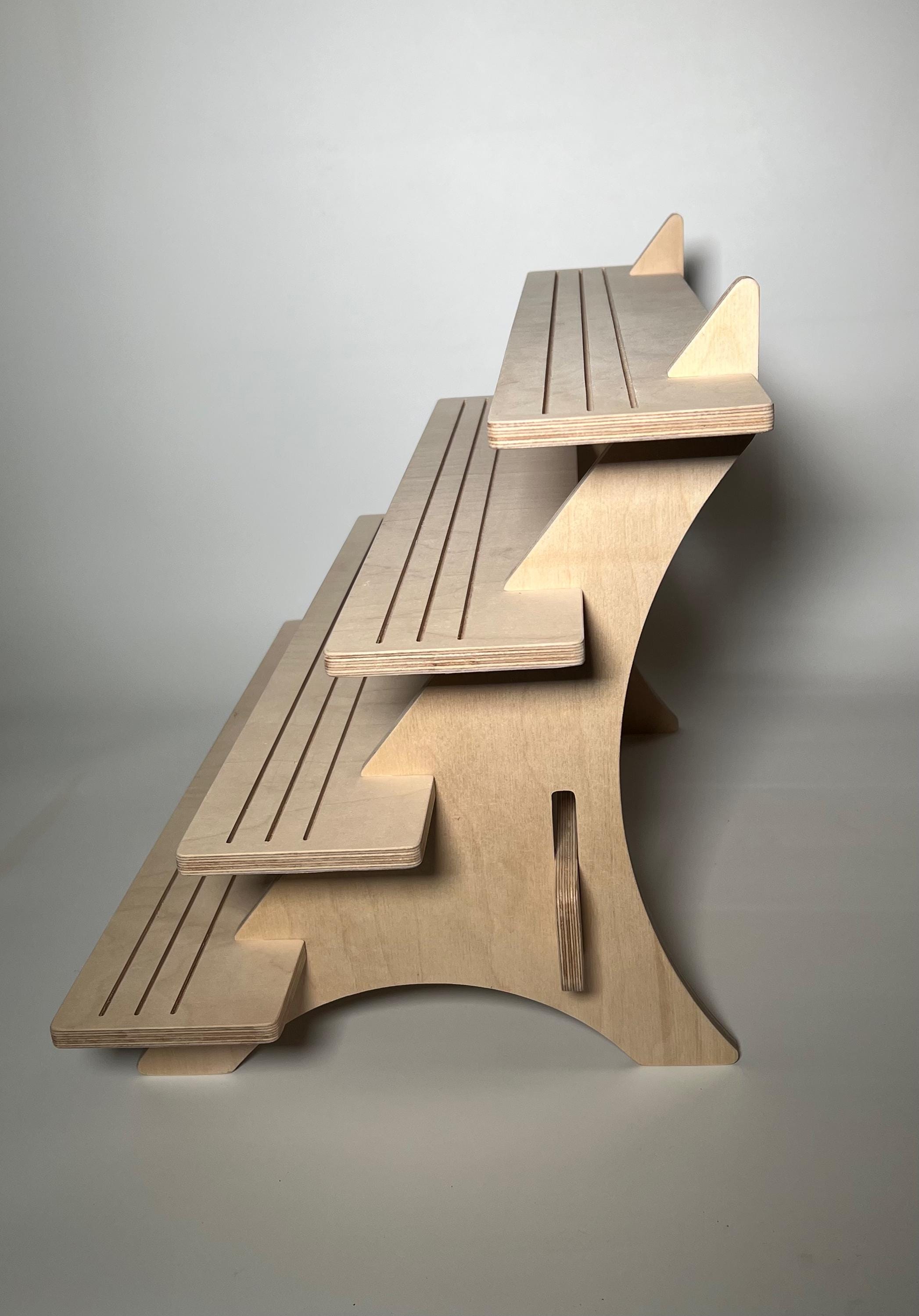4-Tier Baltic Birch Plywood Vendor & Retail Display Shelf for Craft Fairs, Market Stalls, and Home Organization