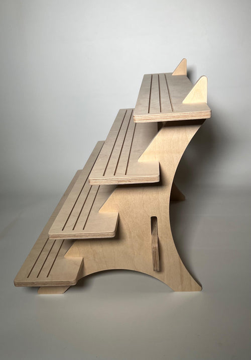 4-Tier Baltic Birch Plywood Vendor & Retail Display Shelf for Craft Fairs, Market Stalls, and Home Organization