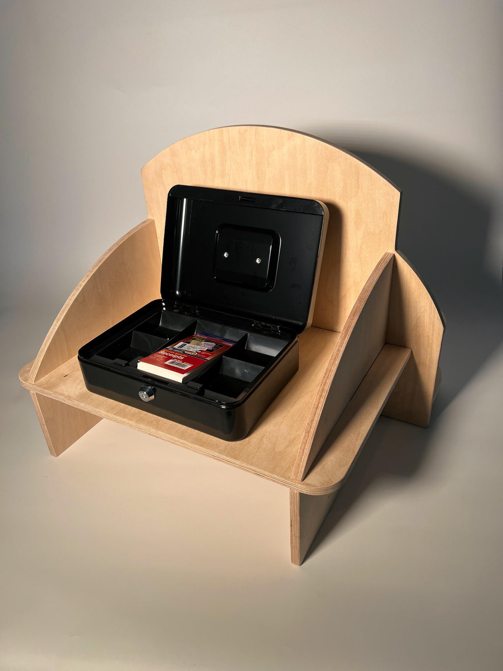 Tabletop Vendor Kiosk – Flat Pack Wooden Craft Fair Display Stand with Storage & Engraving – Checkout Booth for Markets And Pop-Ups