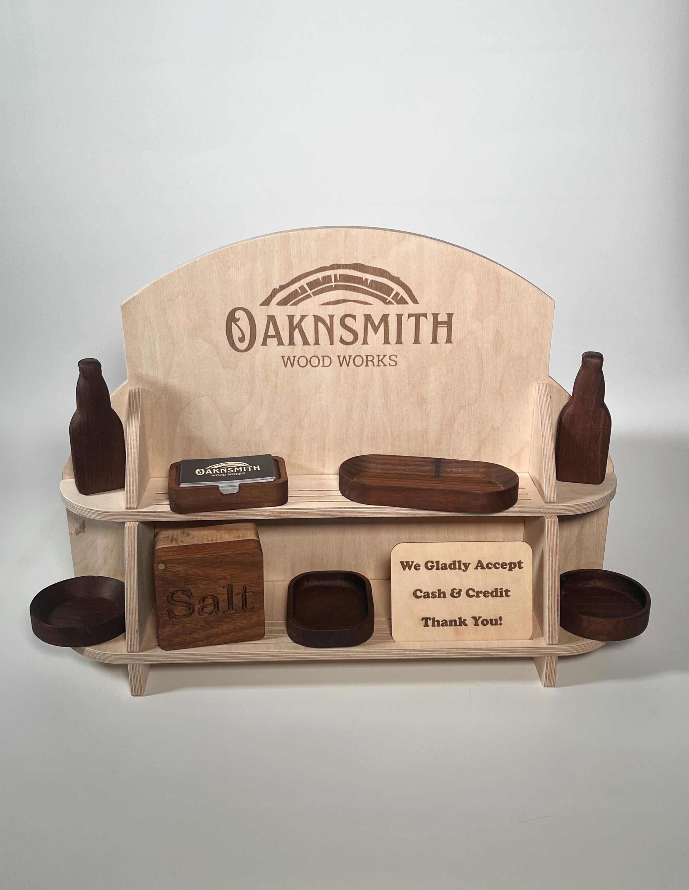 Tabletop Vendor Kiosk – Flat Pack Wooden Craft Fair Display Stand with Storage & Engraving – Checkout Booth for Markets And Pop-Ups