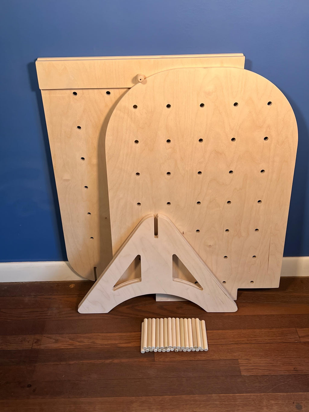Summit Floor Peg Board – Handmade Wood Display with Pegs, Collapsible Flat-Pack Stand for Craft Fairs, Vendors, and Retail Events