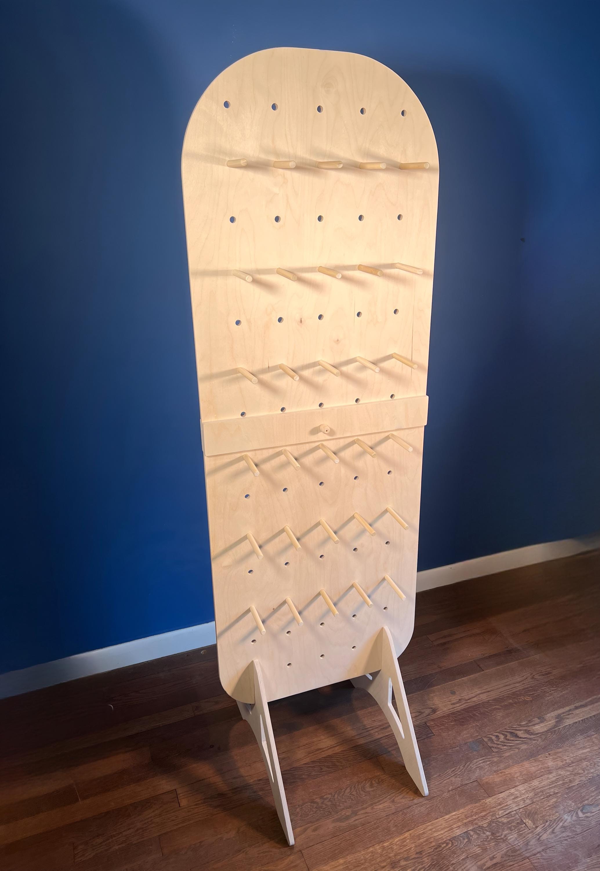 Summit Floor Peg Board – Handmade Wood Display with Pegs, Collapsible Flat-Pack Stand for Craft Fairs, Vendors, and Retail Events