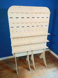 Side-by-Side Floor Display – Modular Wood Pegboard Rack with Shelves & Pegs, Flat-Pack Booth Organizer for Craft Fairs And Retail Vendors
