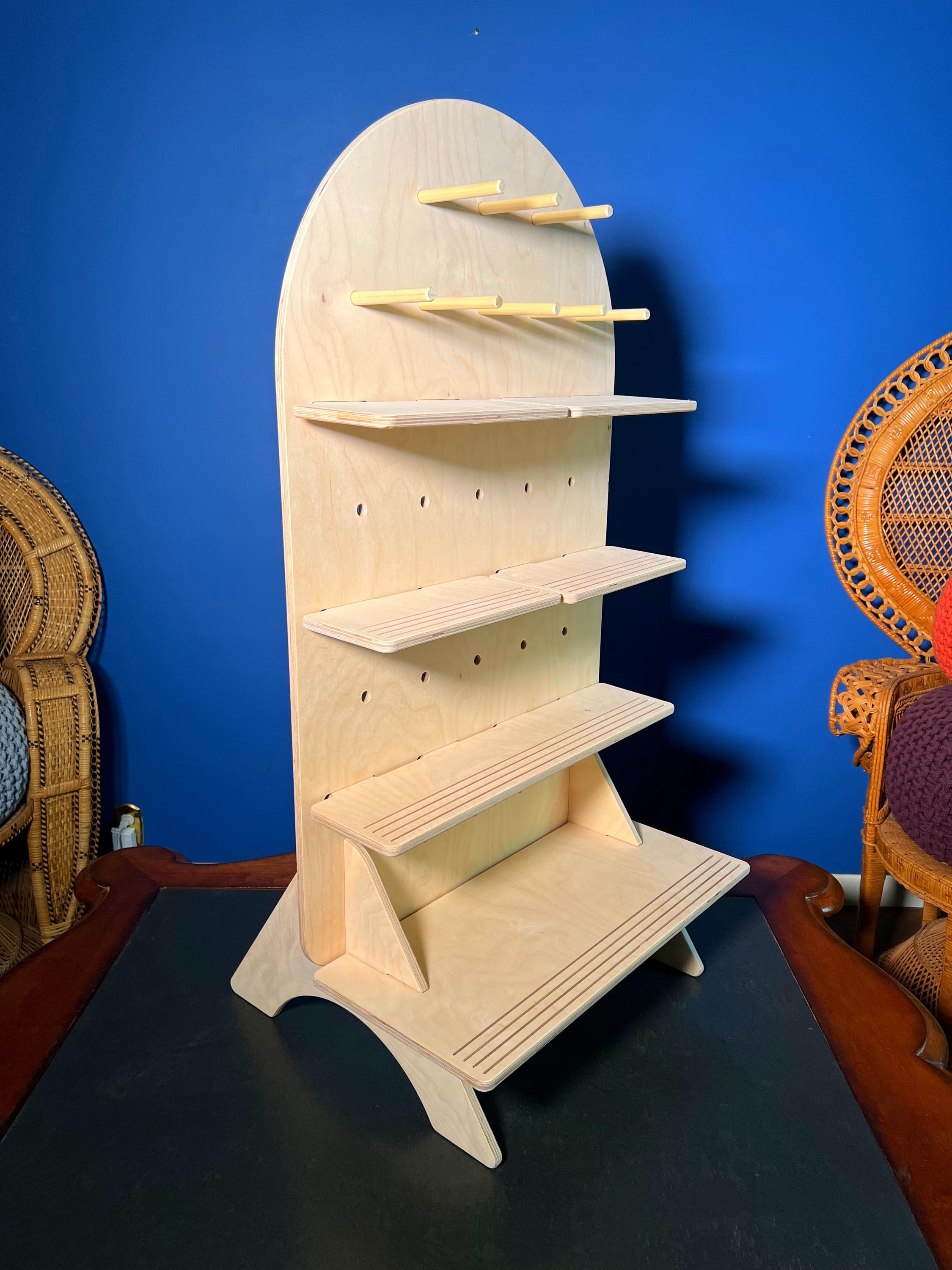 Summit Large Tabletop Display - Flat pack collapsible wood vendor display, shelves and pegboard.  Perfect for Craft fairs and retail sellers