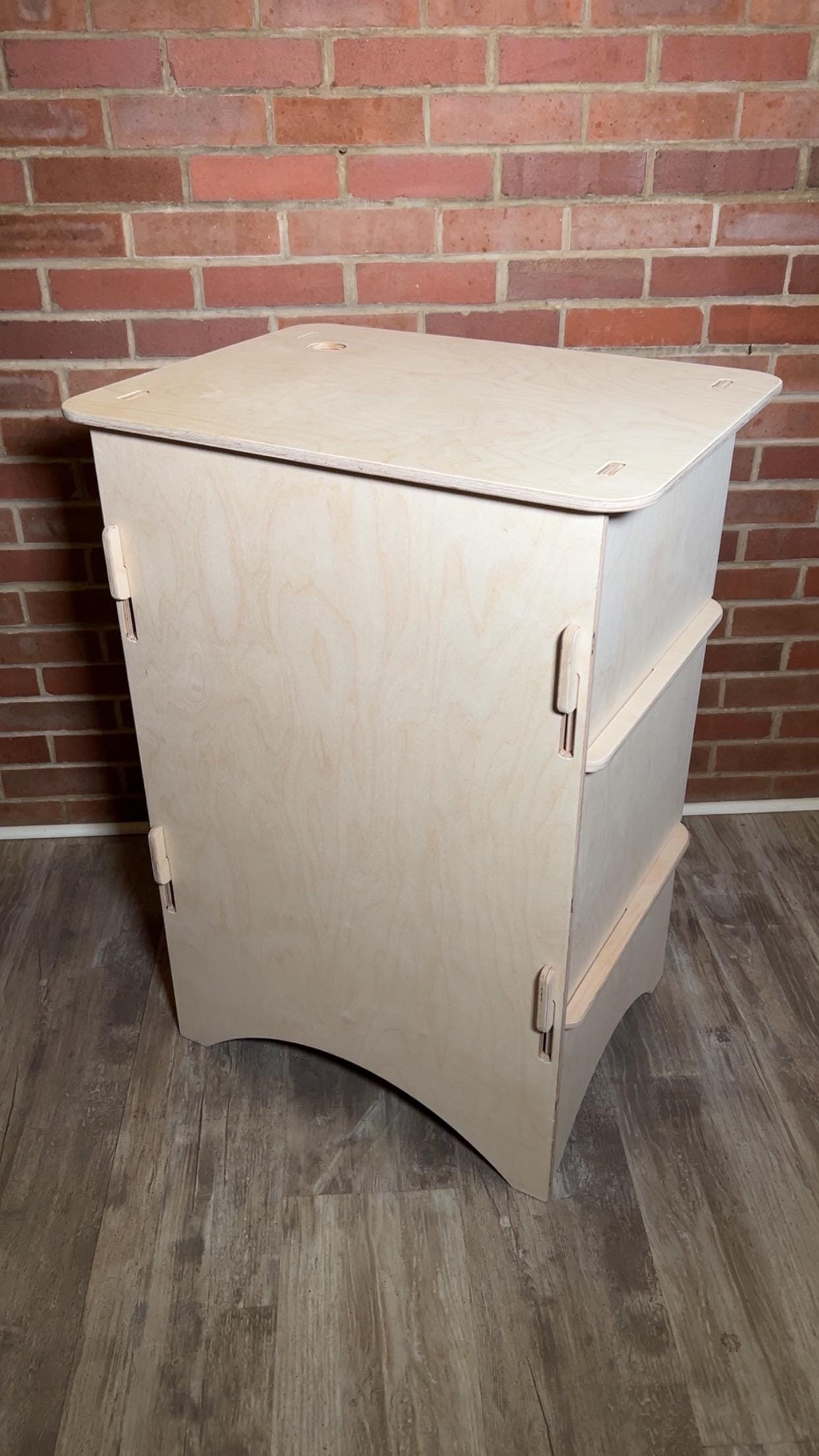 Narrow Checkout station - Flat pack Baltic Birch Vendor Kiosk, Portable Craft Fair Stand for Markets, Popups  and Retail