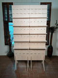 Collapsible Side-by-Side Floor Display – Modular Wood Pegboard Rack with Shelves & Pegs, Flat-Pack Exhibit for Craft Fair/Market Vendors
