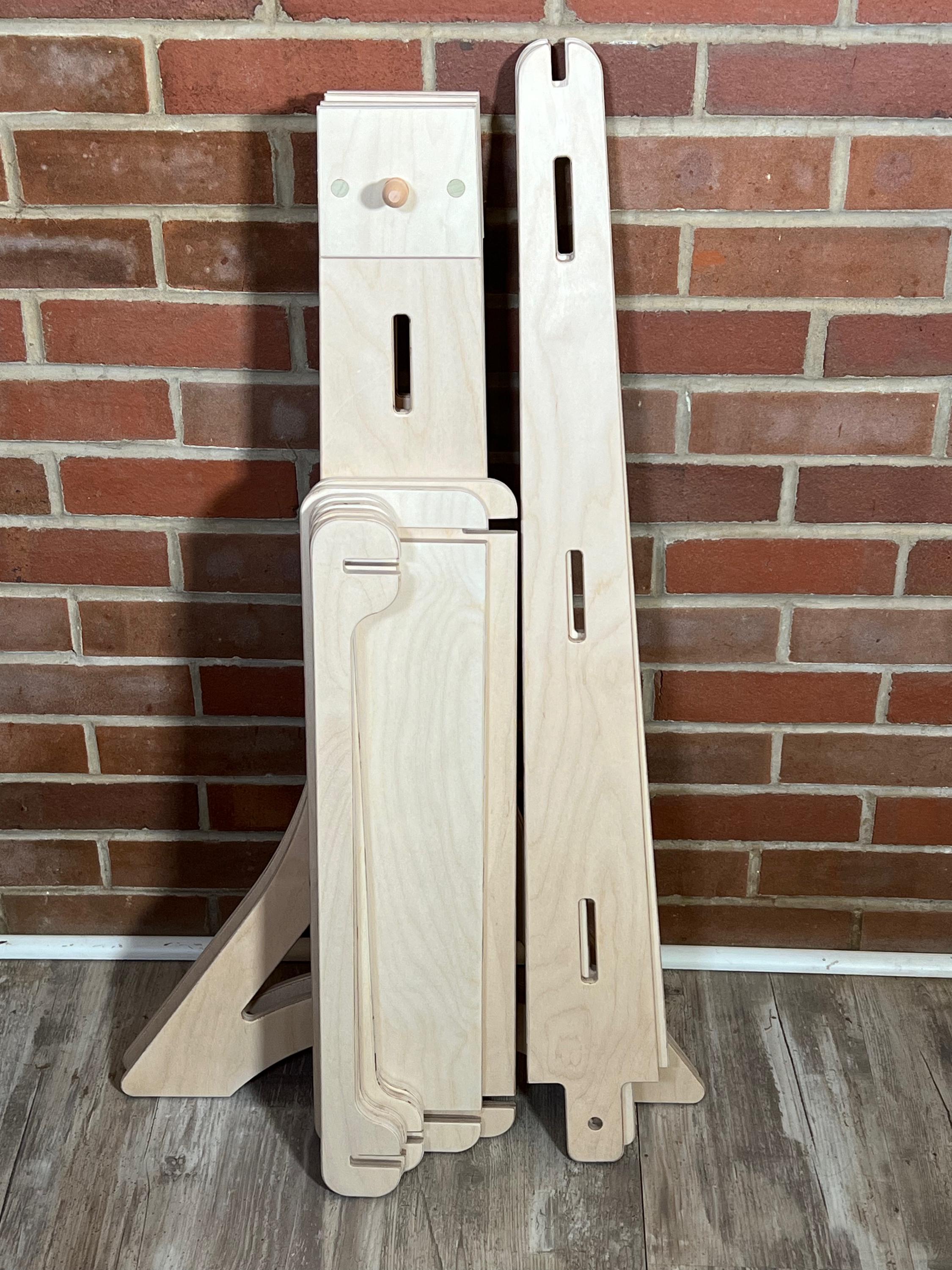 Flat pack ladder rack - Modular rack with 4 rungs & a shelf.  Display Clothing, Bibs, Scarfs, Bandanas, Collars etc. at Craft Fairs/Markets