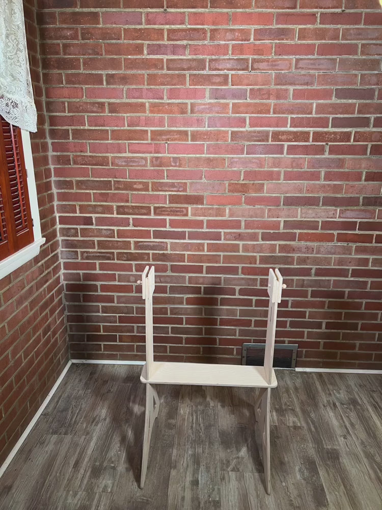 Flat pack ladder rack - Modular rack with 4 rungs & a shelf.  Display Clothing, Bibs, Scarfs, Bandanas, Collars etc. at Craft Fairs/Markets